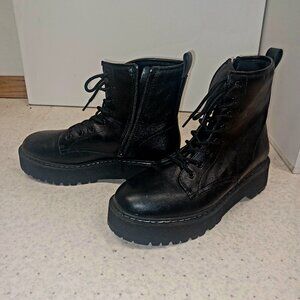 Black chunky goth boots